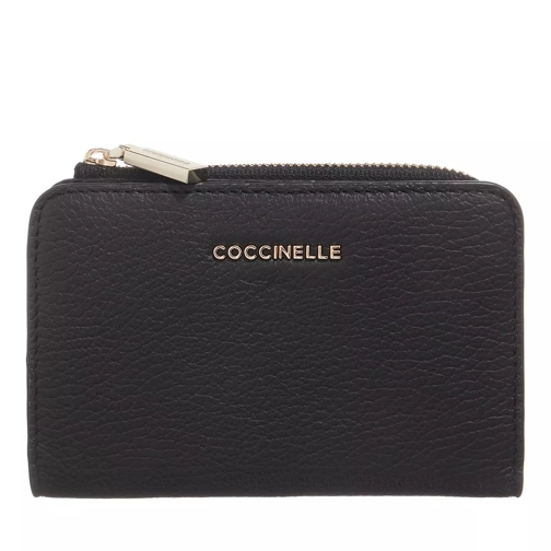 Coccinelle Metallic Soft Wallet  Noir Portemonnaie mit Zip-Around-Reißverschluss