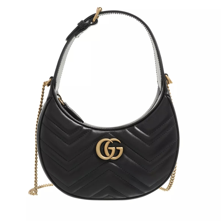 Gucci GG Marmont Half Moon Shaped Mini Bag Black Mini Tas