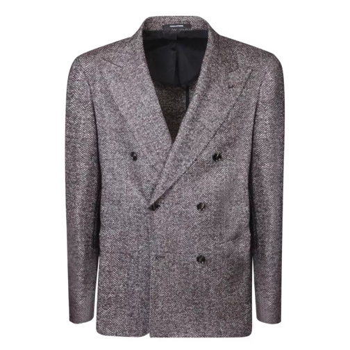 Tagliatore Herringbone Pattern Jacket Grey 