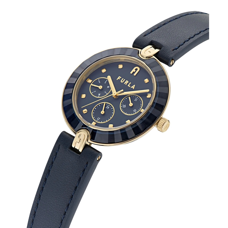 Furla Quarzuhr Quarz-Analoguhr Furla Logo Links Multifunction marineblau(Image 3)