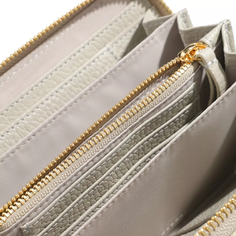 Coccinelle Portemonnaie mit Zip-Around-Reißverschluss Metallic Ostrich Wallet Gelso(Image 4)