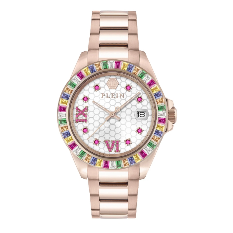 Philipp Plein Quarzuhr Quarz-Analoguhr Lady Empire rosa
