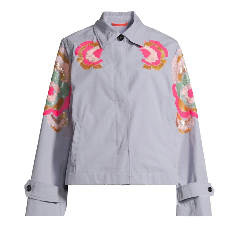 No1 Como Übergangsjacke Jacke BLUE mit Pailletten hell-blau