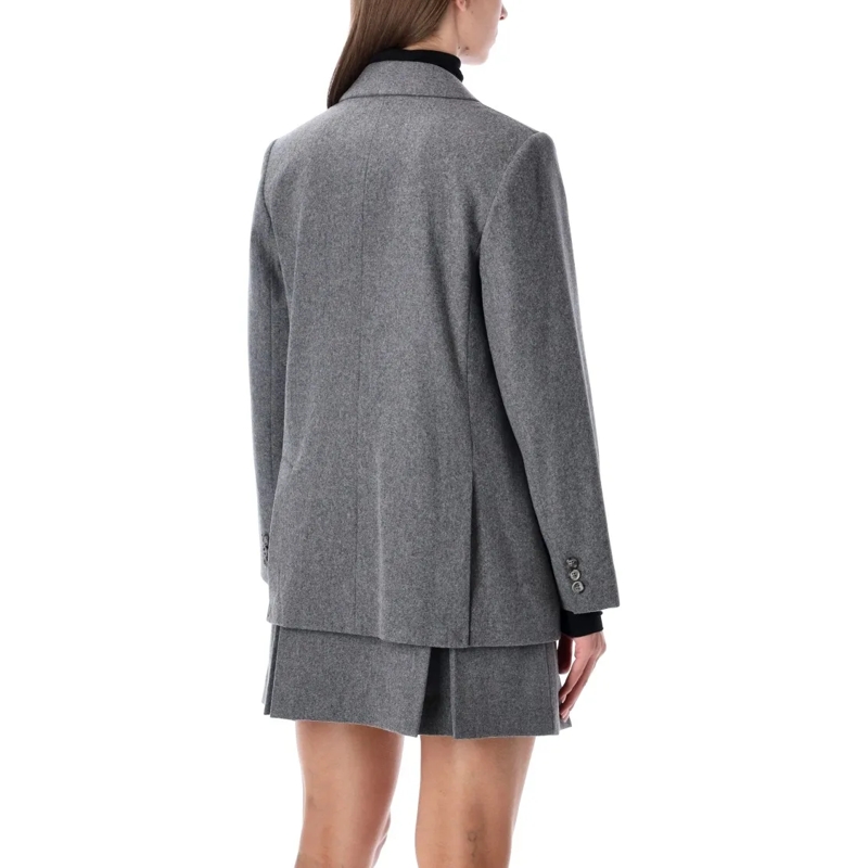 A.P.C. Blazer Lucy Double-Breasted Wool Blazer Grey