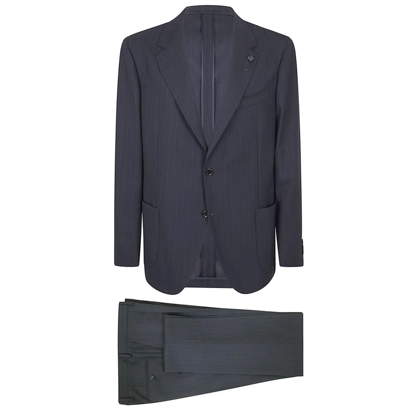 Lardini Combinaison de costume Tailored Two-Piece Suit With Subtle Pinstripe And  Grey
