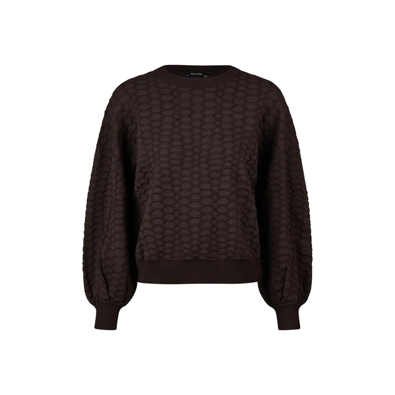 Marc Aurel Pullover Pullover- Raglan- Kroko-Jacquard mit sparkling  braun