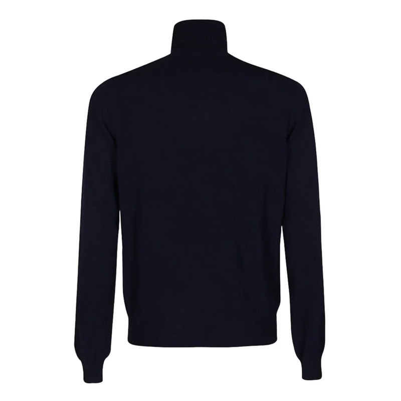Malo Trui Classic Turtleneck Sweater With Ribbed Detailing Black