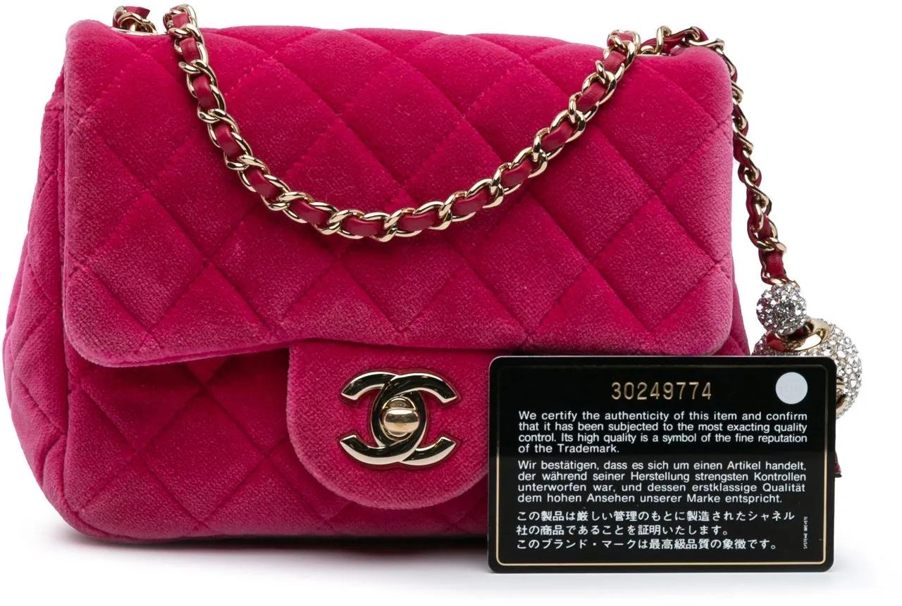 Thumbnail - Chanel Hobo Bags - Mini Square Classic Velvet Pearl Crush Single Flap - Gr. unisize - in Gold - für Damen