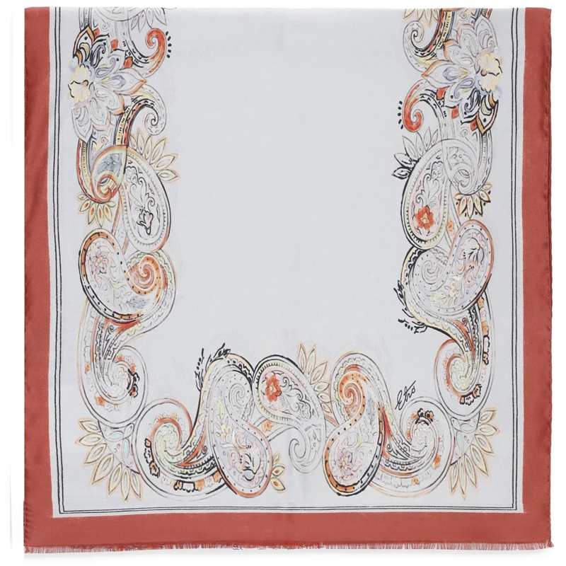 Etro Wollschal Scarfs Celeste weiß