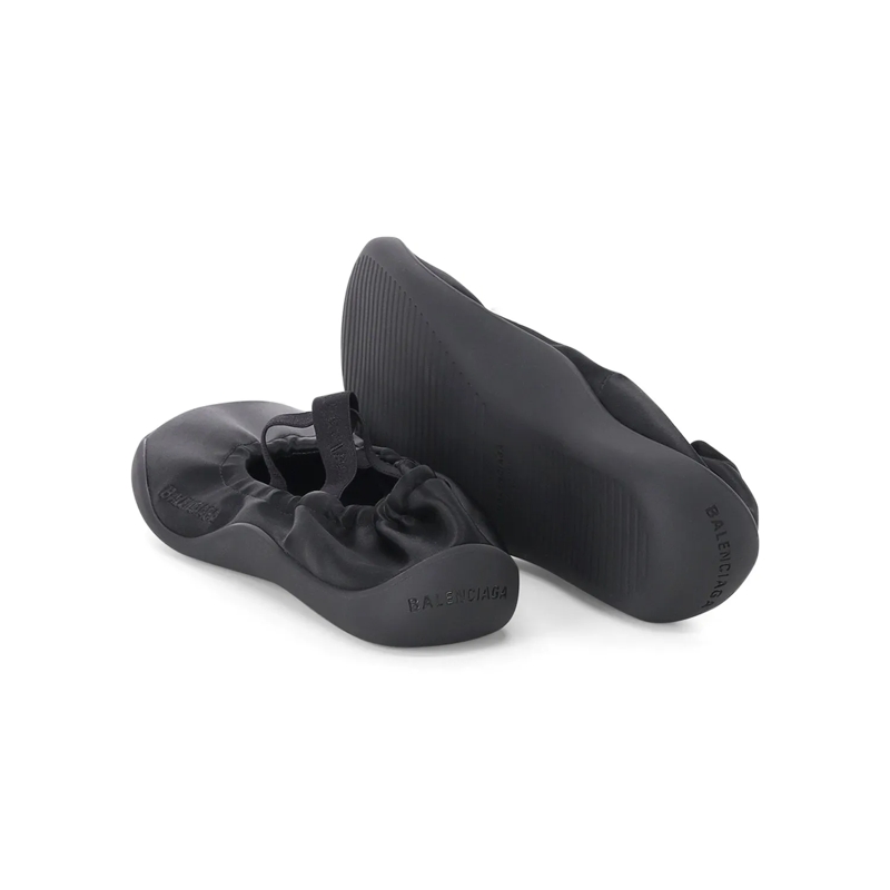 Balenciaga Schnürschuhe Ballerinas Shibuya mit Logo schwarz(Image 3)