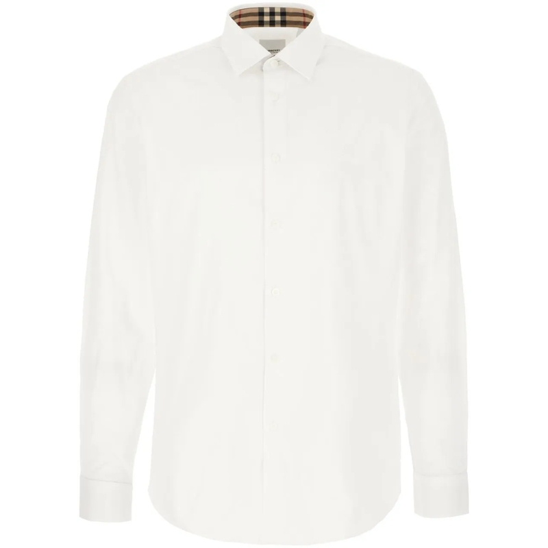 Burberry Legeres Oberteil Burberry White stretch cotton shirt weiß