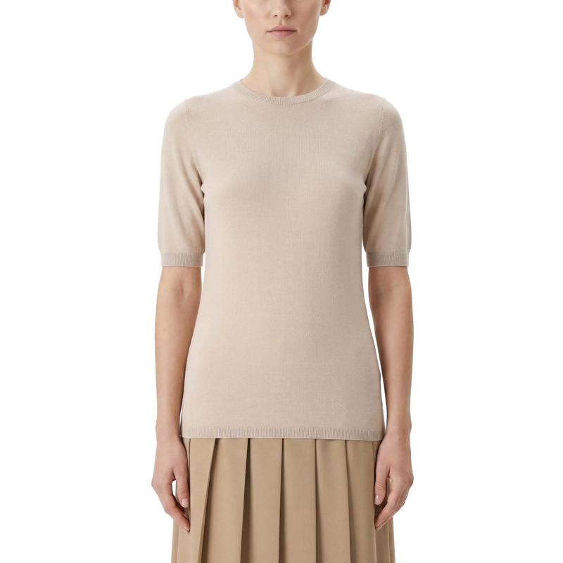 Fabiana Filippi T-Shirt Kurzarmpullover aus Kaschmir & Seide braun(Image 2)