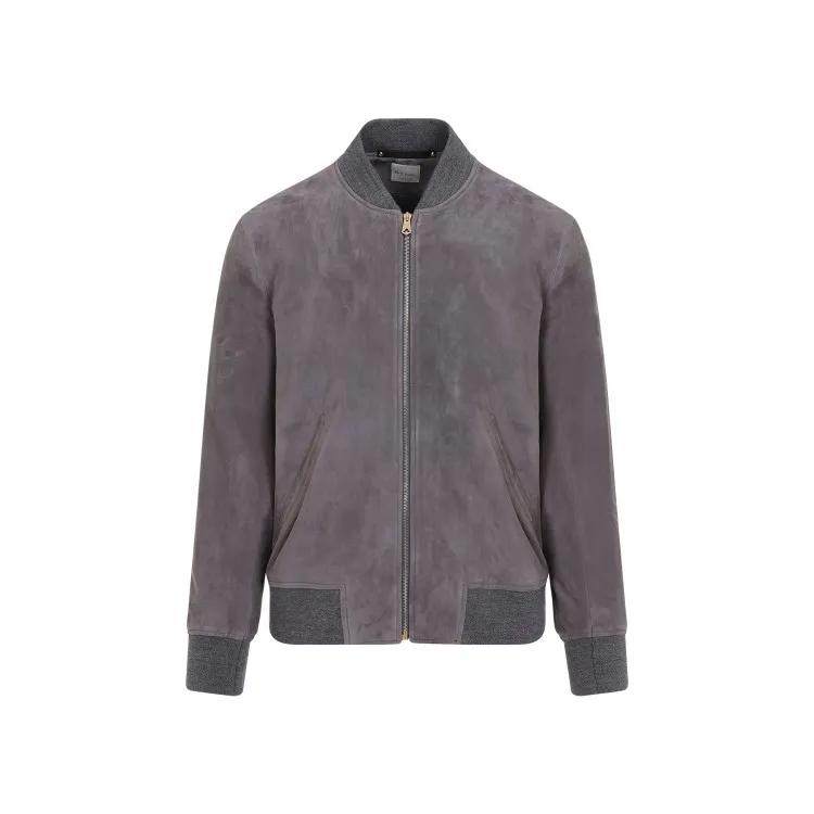 Paul Smith - Regular Fit Suede Bomber Jacket - Größe L - grau