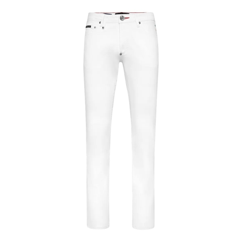 Philipp Plein Jeans mit geradem Bein Jeans Skull weiss