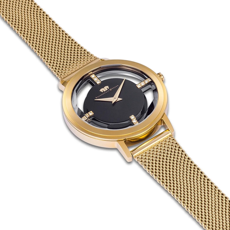 Rhodenwald & Söhne Automatikuhr Damen Armbanduhr Lucrezia Edelstahl gold(Image 5)