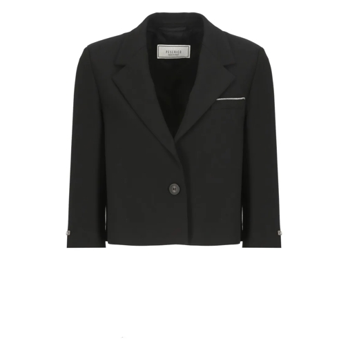 Peserico Blazer Black Viscose Single Breasted Blazer Black