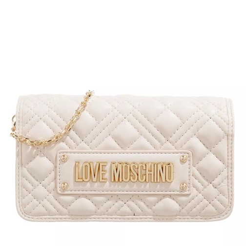 Love Moschino Portaf.Quilted Pu Avorio Wallet On A Chain