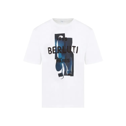 Berluti Optic White Printed Cotton T-Shirt White 