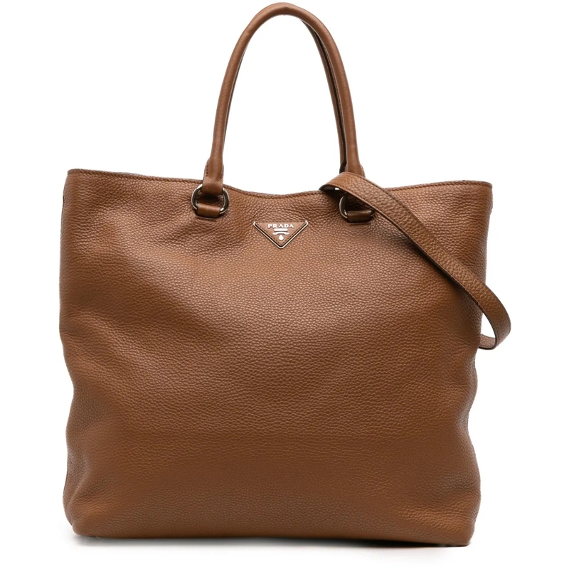 Prada Schultertasche Vitello Daino Open Convertible Tote braun