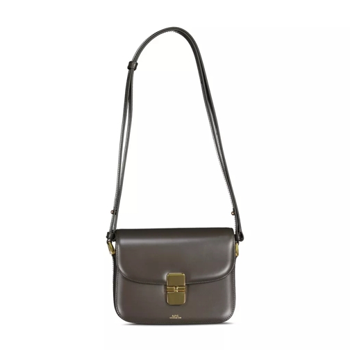 A.P.C. Schultertasche Grace aus Leder Dunkelgrau Schultertasche