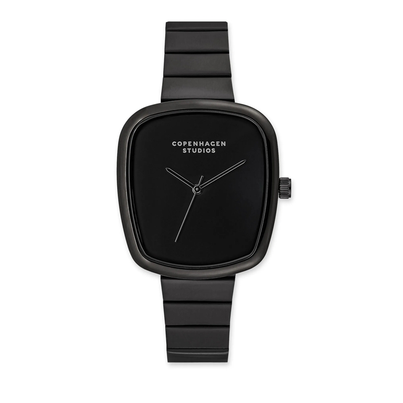 Copenhagen Quarzuhr Edelstahl Uhr - Curved Watch schwarz
