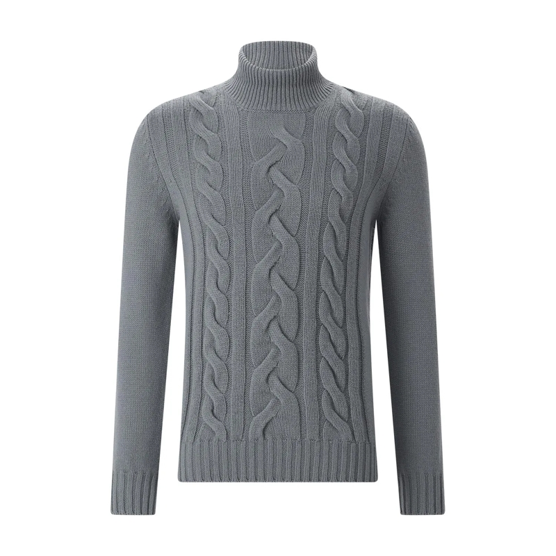 Gran Sasso Pull à col roulé Pullover aus Schurwolle grau(Image 4)