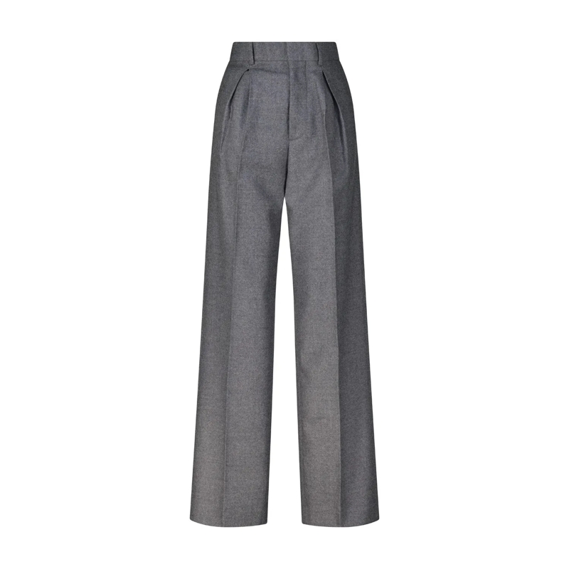 Maison Margiela Casual broeken Weite Stoffhose aus Wolle Dunkelgrau