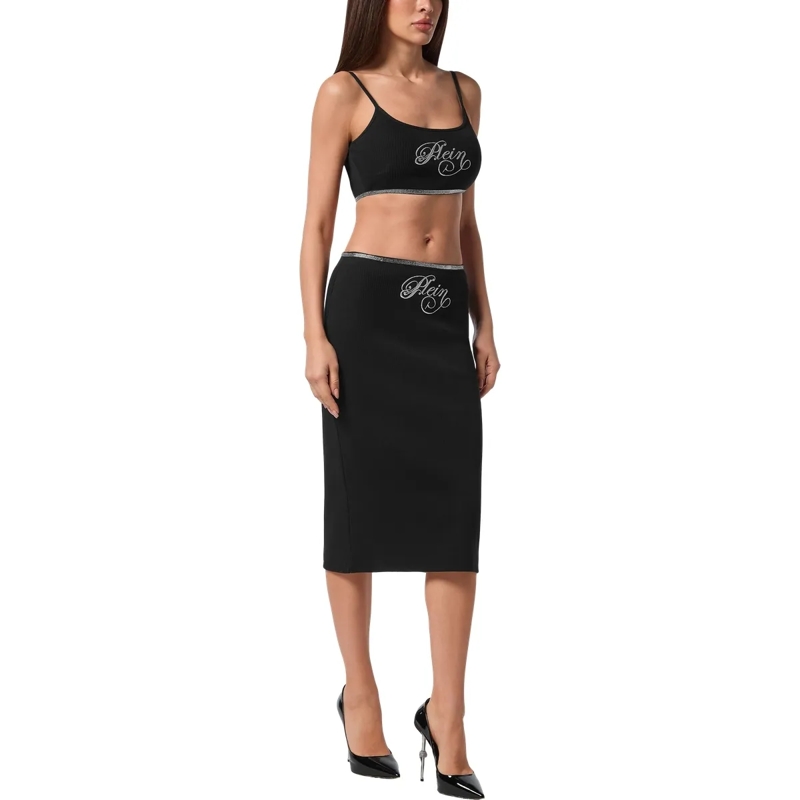 Philipp Plein Midirock Maxi Rock Signature schwarz(Image 4)