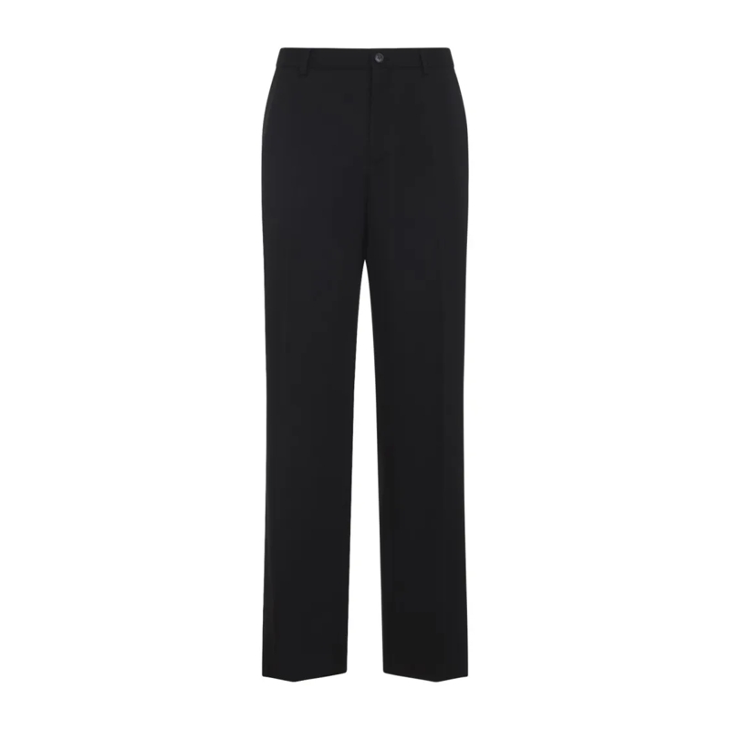Balenciaga Chino Straight-Leg Trousers With Button Closure Black
