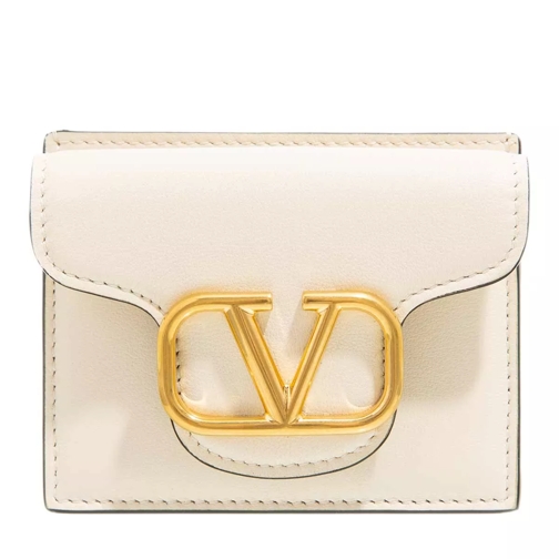 Valentino Garavani Card Case Women Leather Light Ivory Korthållare