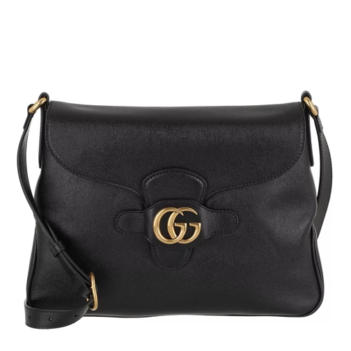 Gucci GG Dahlia Crossbody Bag Leather Medium Black Crossbody Bag
