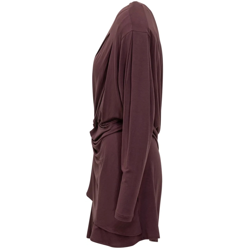Iro Mini-robe Iro Abito Drappeggiato Bordeaux con Scollo a V braun(Image 3)