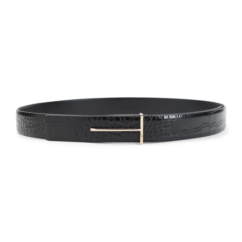 Tom Ford Gürtel Textured Calf Leather Belt Black