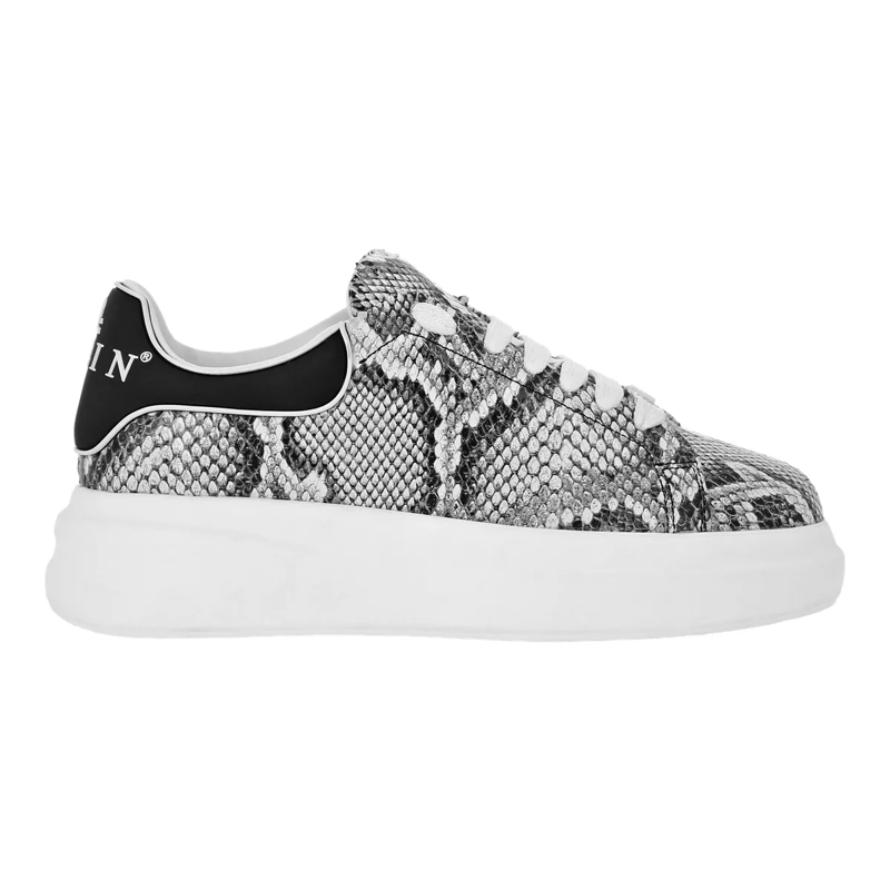 Philipp Plein Low-Top-Sneaker Lo-Top Turnschuhe Python weiss(Image 3)
