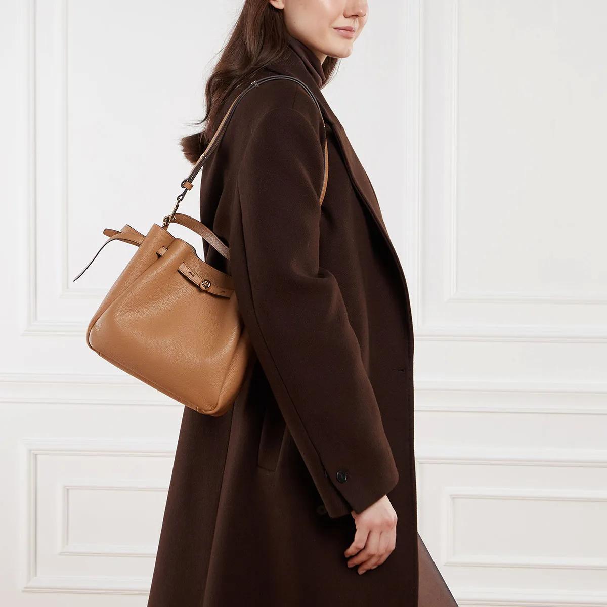 Tory Burch Romy Pebbled Bucket Bag Tiramisu | Bucket Bag
