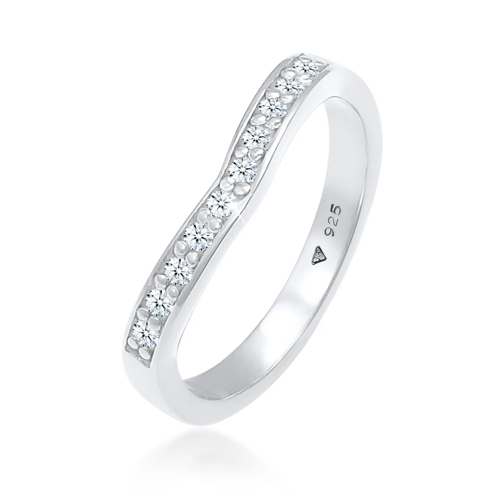 Elli Ring Diamanten (0.15 ct) V-Form Verlobung 925 Silb silber Diamantring