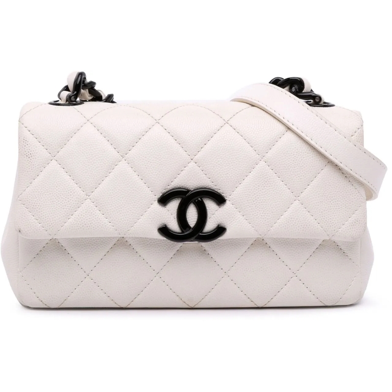 Chanel Sac à bandoulière Small Quilted Caviar My Everything Flap weiß