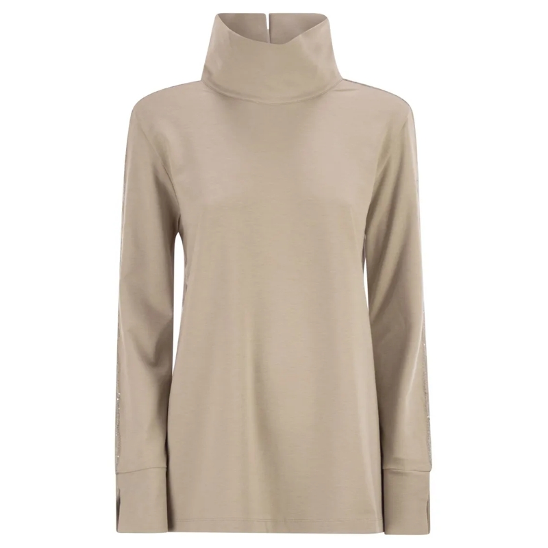 Herno Rollkragenpullover High-Neck Jumper In Viscose Blend Neutrals