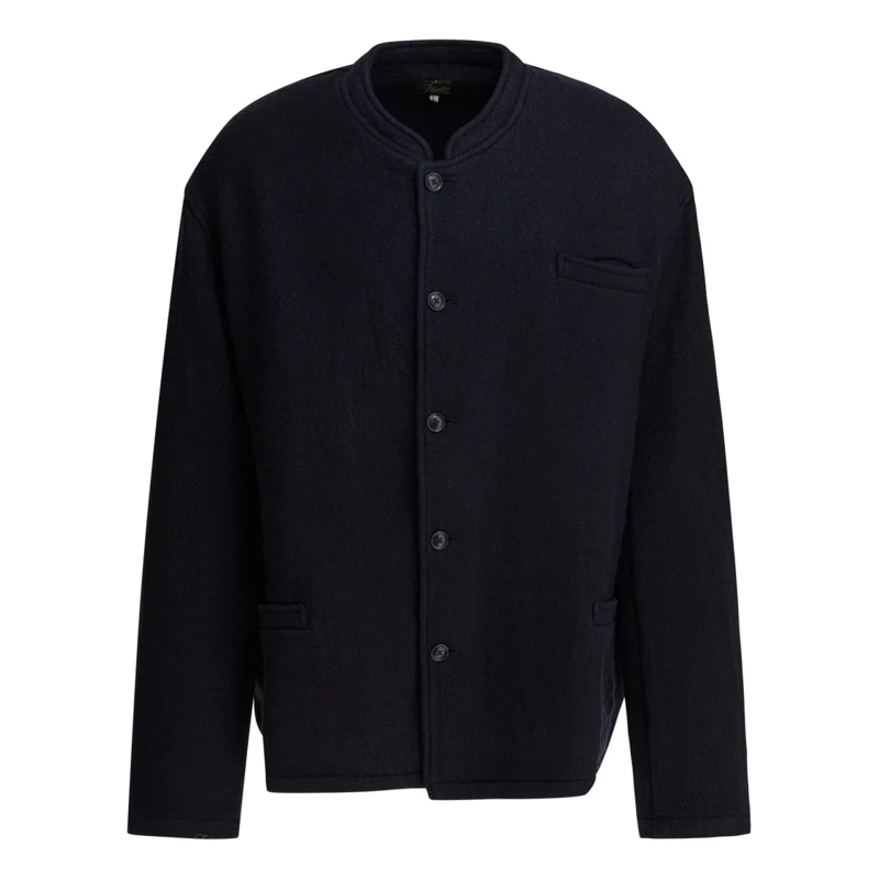 Needles  Boxy Fit Kersey Bomber Jacket With Minimalist Desi Black