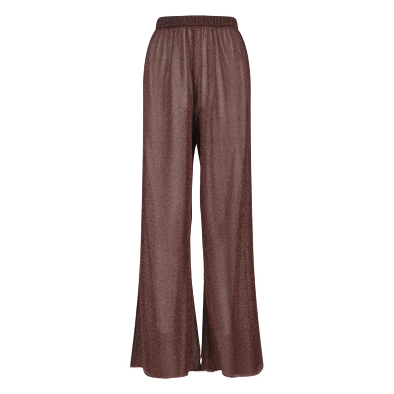 Oséree  "Lumière" Trousers In Semi-Transparent Brown Metal Brown