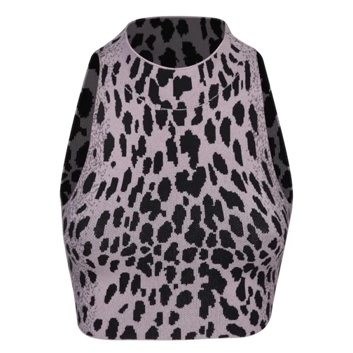 Ssheena Knit Crop Top In Leopard Print Grey 