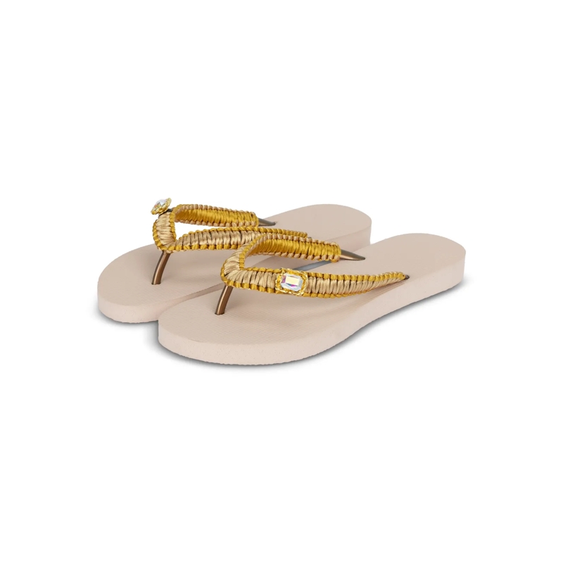UZURII Flip Flops flip flop Taupe Macrame Switch sand(Image 23)