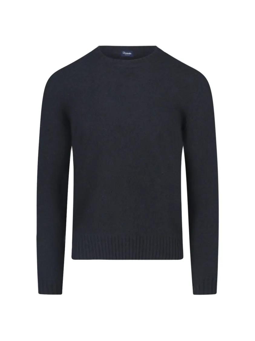 Thumbnail - Drumohr - Crewneck Sweater With Ribbed Finish - Größe 54 - blau
