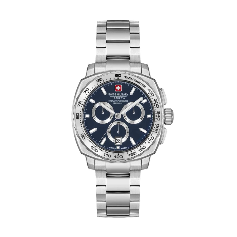 Swiss Military Hanowa Chronograph Quarzuhr Speedwell- 3 Zeiger Uhr- Wasserbeständ blau