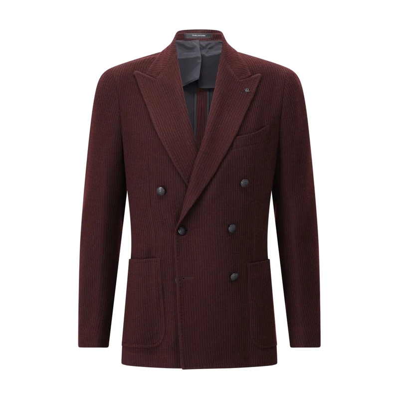Tagliatore  Zweireihiges Sakko aus Woll-Mix Dunkelrot