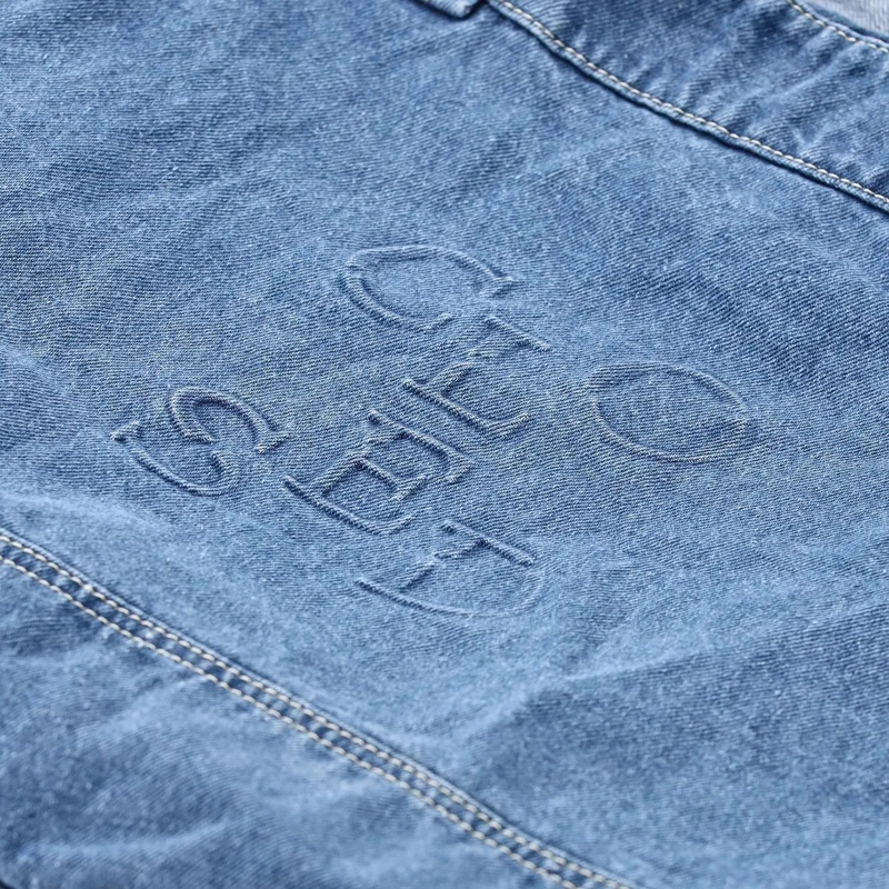 Closed Crossbody Bag Shopper aus Denim blau(Image 3)