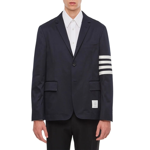 Thom Browne Blazer Unconstructered Classic Sport Jacket W/ 4 Bar In C Blue