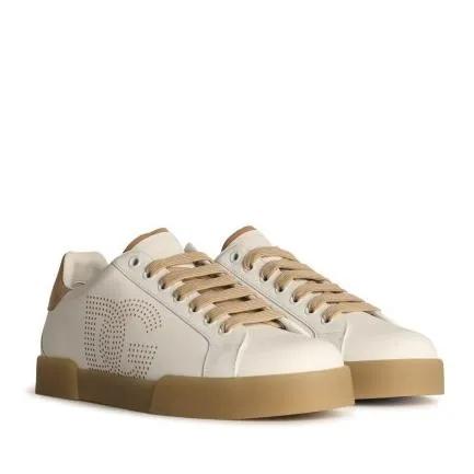 Dolce&Gabbana Low-Top Sneaker - White Leather Sneakers - Gr. 41 (EU) - in Weiß - für Damen