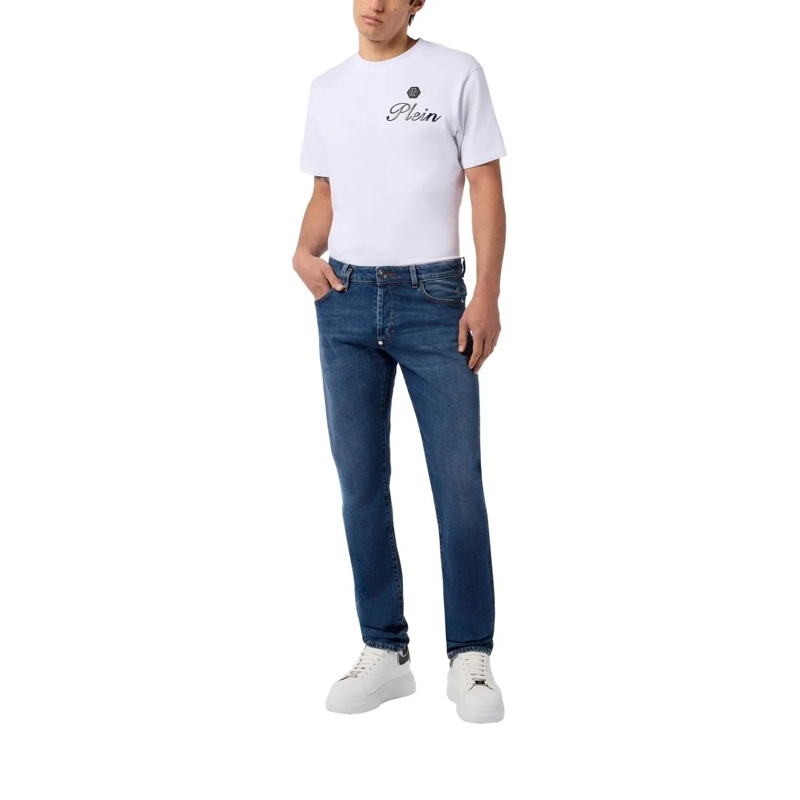 Philipp Plein Jeans Das Basismodell der 5-Pocket-Jeans zeichnet sich d dunkel-blau(Image 3)