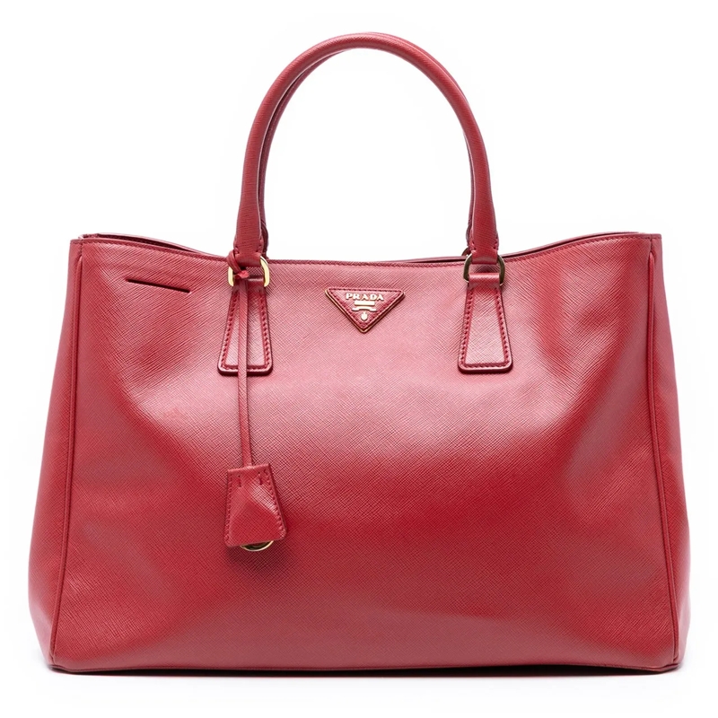 Prada Schultertasche Large Saffiano Lux Galleria Satchel rot